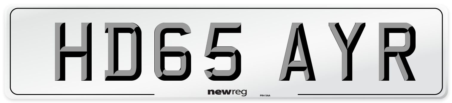 HD65 AYR Number Plate from New Reg